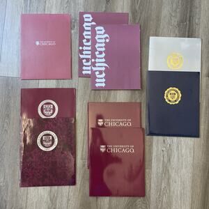 University of Chicago 2 Pocket Folders Lot 9 Maroon Grey Blue Seal